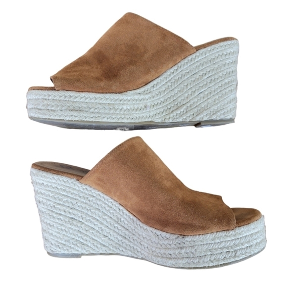 So Me "Nola" Faux Suede Rope Wedges Size 10 - Picture 3 of 5